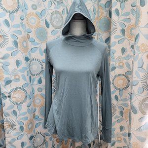 Free Fly Apparel Long Sleeve Hooded Tee in Dusty Blue